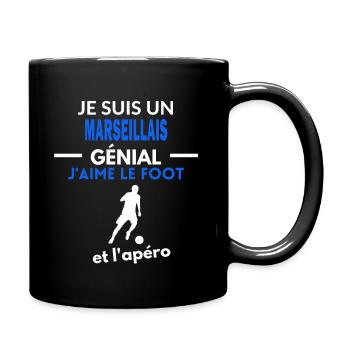 génial foot phrase drôle apéro MARSEILLAIS - Mug uni - noir - Droite