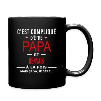 papa Et RENNAIS cadeau citation - Mug uni - noir - Droite