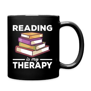 Buch Lesen Entspannen Therapie Buchliebhaber - Tasse einfarbig - Schwarz - Rechts