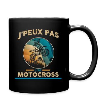 Motocross - je peux pas j'ai motocross - Mug uni - noir - Droite