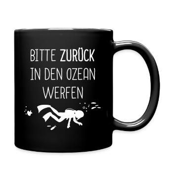 Lustige Taucher Geschenke für Tauchschulen Urlaub - Tasse einfarbig - Schwarz - Rechts