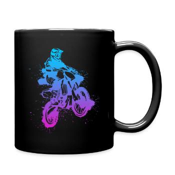 Dirt Bike - Silhouette Motocross Enduro Gift - Tasse einfarbig - Schwarz - Rechts