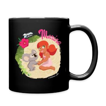 Zoom Der Weiße Delfin Marina Und Raoul - Tasse einfarbig - Schwarz - Rechts
