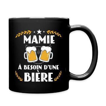 Mamie a besoin d'une bière cadeau mamie humour - Mug uni - noir - Droite
