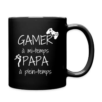 Papa gamer cadeau papa gamer futur papa - Mug uni - noir - Droite