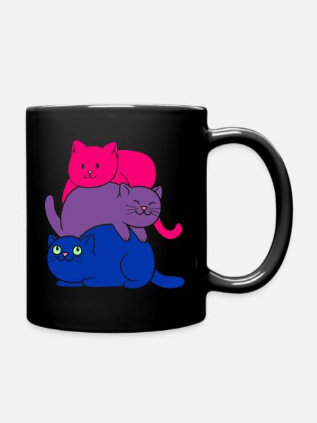 Bisexual Pride Cat Bisexual Cute Cats Pile - Tasse einfarbig - Schwarz
