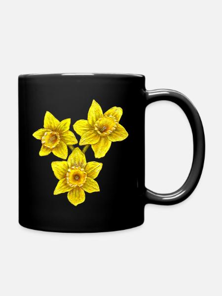 Jonquilles de Pâques, pays de Galles Fans de rugby à XV - Mug uni - noir