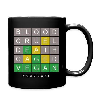 Vegan zum Spiel werden - Tasse einfarbig - Schwarz - Rechts