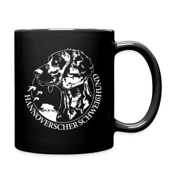 HANNOVERSCHER SCHWEIßHUND Jagdhunde Portrait - Tasse einfarbig - Schwarz - Rechts