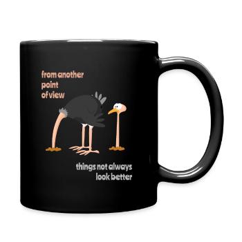 Vogel Strauss Tactics - From Another Point Of View - Full Colour Mug - black - Right