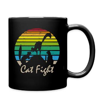 Cat fight - Full Colour Mug - black - Right