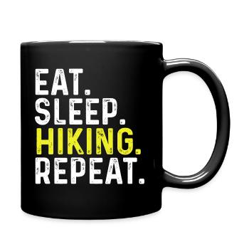 Eat Sleep Hiking Repeat - Full Colour Mug - black - Right