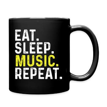Eat Sleep Musik wiederholen - Tasse einfarbig - Schwarz - Rechts