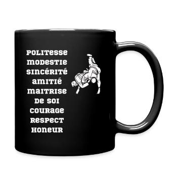 valeur judo - Mug uni - noir - Droite