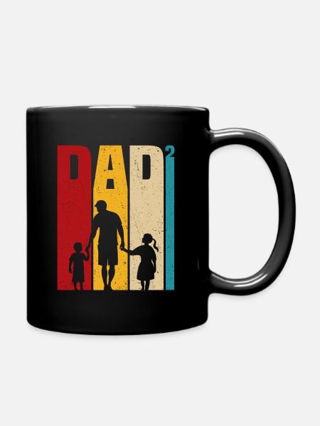 Père et fils - père et fille, papa fils et fille - Mug uni - noir