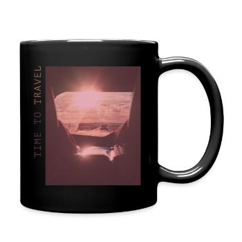 Time to Travel - Tasse einfarbig - Schwarz - Rechts