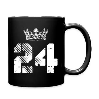 24 Zahl Krone - Tasse einfarbig - Schwarz - Rechts