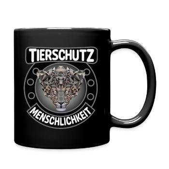 Tierschutz Leopard wild Cat wilde Katze - Tasse einfarbig - Schwarz - Rechts