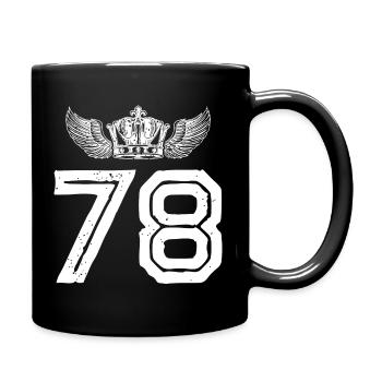 78 Number crown - Full Colour Mug - black - Right