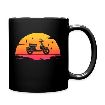 sunrise moped scooter - Full Colour Mug - black - Right