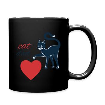 T-shirt Cat Dad, Chemise Cat Lover, T-shirt Drôle - Mug uni - noir - Droite