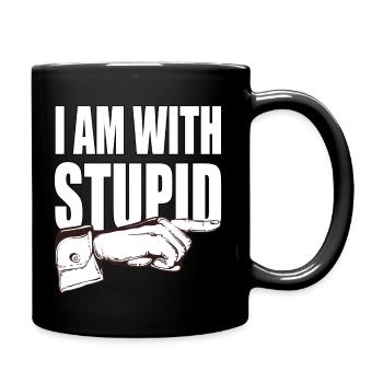 I'm with stupid - funny saying - Full Colour Mug - black - Right