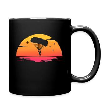 Sunrise Paragliding Fallschirm T-Shirt Gleitschirmfliegen - Tasse einfarbig - Schwarz - Rechts