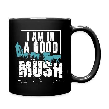 MUSH Schlittenhunde Fahren Spass haben - Tasse einfarbig - Schwarz - Rechts