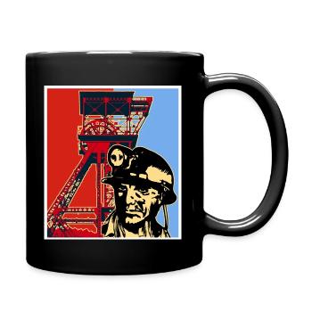 Kohle 2 - Tasse einfarbig - Schwarz - Rechts
