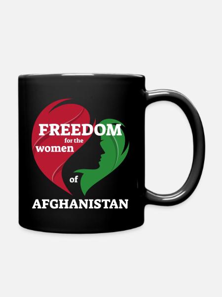 Freiheit für die Frauen Afghanistans. Solidarität - Tasse einfarbig - Schwarz