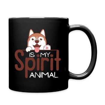 The dog is my spiritual animal - Full Colour Mug - black - Right