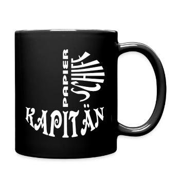 Papierschiff-Kapitän - Tasse einfarbig - Schwarz - Rechts