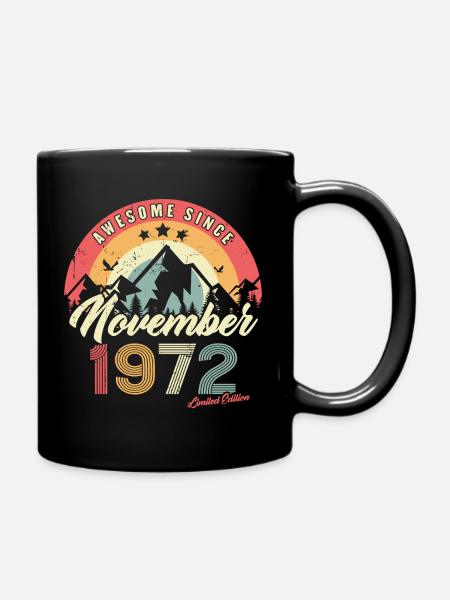 Cadeau D'anniversaire En Novembre 1972 Vintage - Mug uni - noir