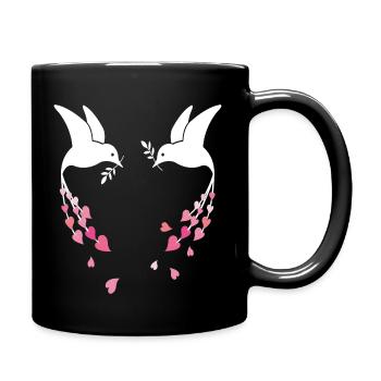 Friedenstaube - Tasse einfarbig - Schwarz - Rechts