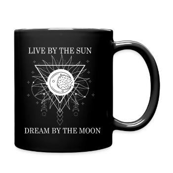 Live By The Sun Dream By The Moon - Full Colour Mug - black - Right