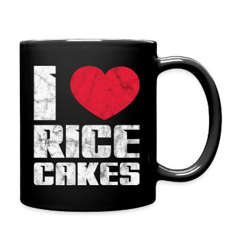 Rice Cakes – Low Calorie Funny Food Healthy Rice - Full Colour Mug - black - Right