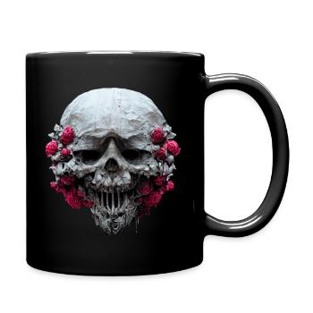 Laughing Rose Skull - Tasse einfarbig - Schwarz - Rechts
