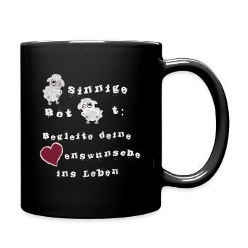 Begleite deine Herzenswünsche ins Leben - Tasse einfarbig - Schwarz - Rechts