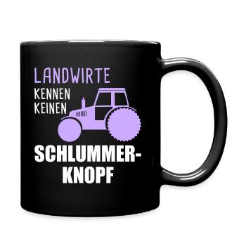 Landwirte kennen keinen Schlummer-Knopf - Tasse einfarbig - Schwarz - Rechts