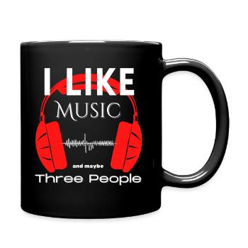 J’aime la musique et peut-être trois personnes - texte drôle - Mug uni - noir - Droite