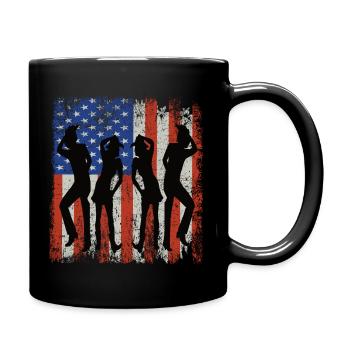 Line Dance Country Western Dancing Country Music - Full Colour Mug - black - Right