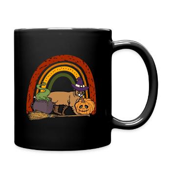 Süße Chausie Halloween Katze - Tasse einfarbig - Schwarz - Rechts