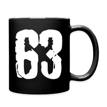63 Zahl Trikot - Tasse einfarbig - Schwarz - Rechts