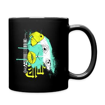 Parrot & Girl Street Style - Full Colour Mug - black - Right