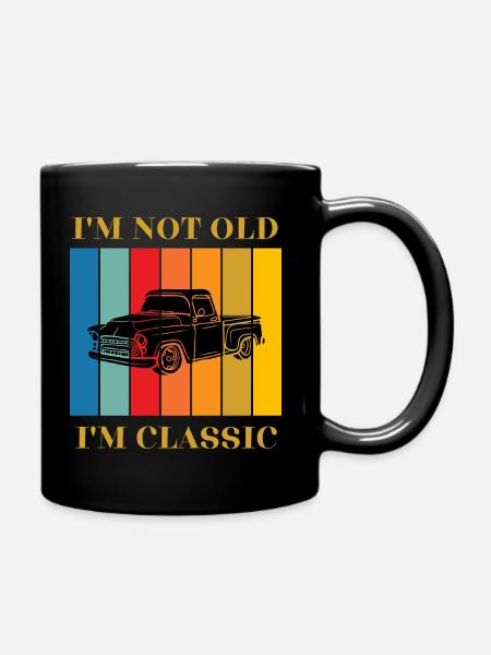 Classic Muscle Car Retro Design - Full Colour Mug - black