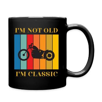 Klassiker Motorrad Retro Design - Tasse einfarbig - Schwarz - Rechts
