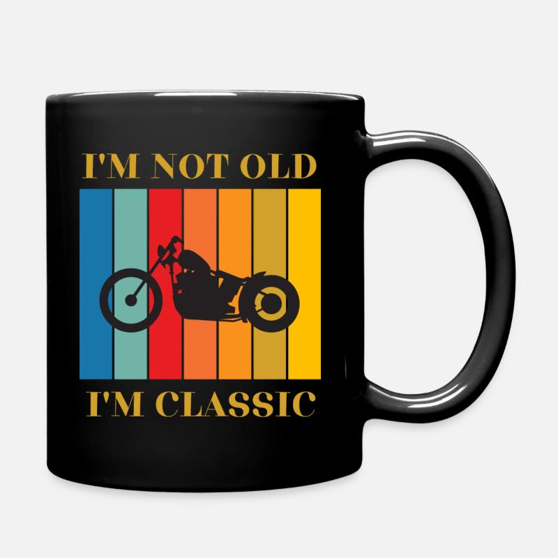 Classic Motorcycle Retro Design - Full Colour Mug - black