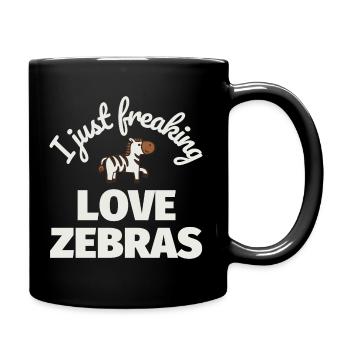 Zebra Geschenk für Zebra-Liebhaber - Tasse einfarbig - Schwarz - Rechts