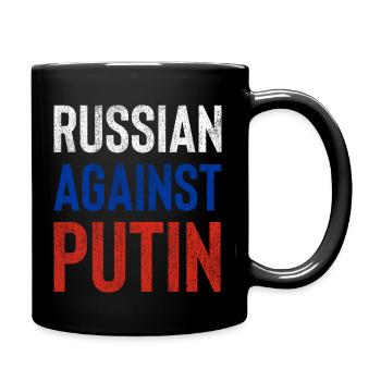 Russian against Putin russia flag grunge - Full Colour Mug - black - Right