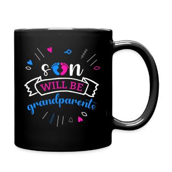 Wir werden Großeltern, Wir werden Oma und Opa - Tasse einfarbig - Schwarz - Rechts